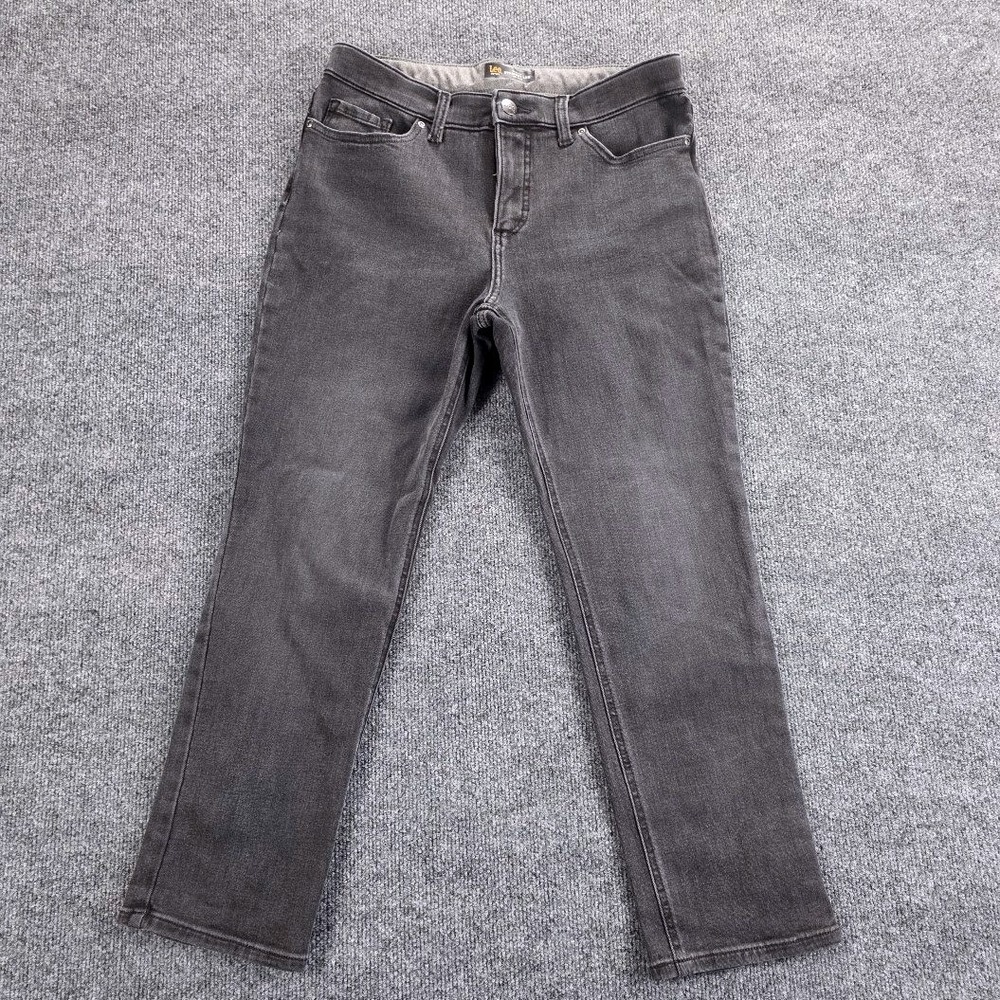 Lee Petite Slim Fit‎ Straight Leg Mid Rise Washed Black Jeans 10S -10341820A